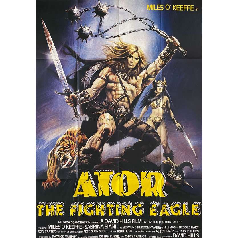 ATOR THE FIGHTING EAGLE Italian Movie Poster Inter vs. - 39x55 in. - 1982 - Joe D'Amato, Joe D'Amato