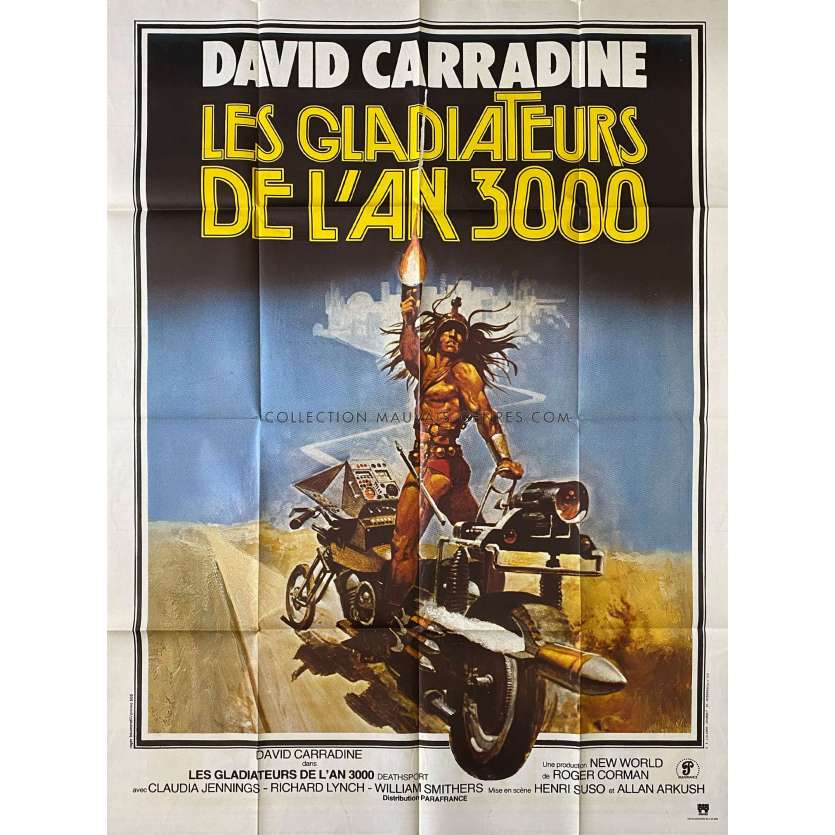 DEATHSPORT French Movie Poster- 47x63 in. - 1978 - Roger Corman, David Carradine