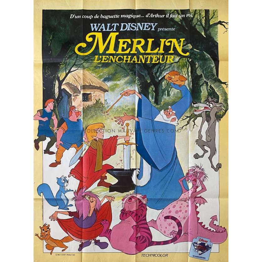 THE SWORD AND THE STONE French Movie Poster- 47x63 in. - 1963/R1980 - Walt Disney, Rickie Sorensen