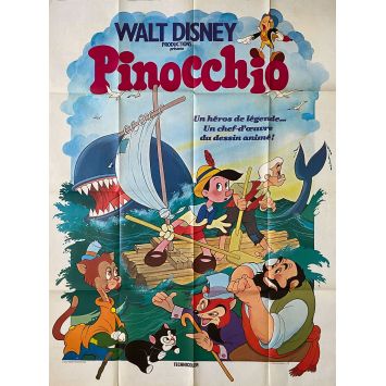 PINOCCHIO French Movie Poster- 47x63 in. - 1940/R1970 - Disney, Mel Blanc