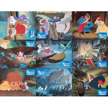 RESCUERS French Lobby Cards x9 - Set A - 9x12 in. - 1977 - Walt Disney, Eva Gabor