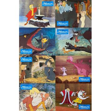 MERLIN L'ENCHANTEUR Photos de film x8 - Jeu B - 21x30 cm. - 1963/R1970 - Rickie Sorensen, Walt Disney