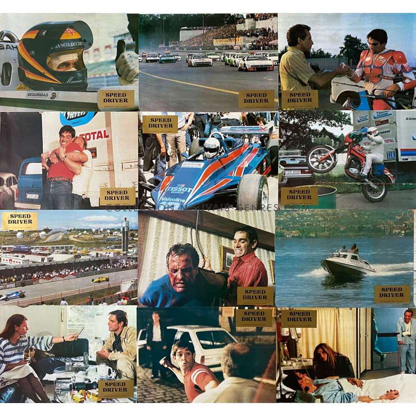 SPEED DRIVER French Lobby Cards x12 - 9x12 in. - 1980 - Stelvio Massi, Senta Berger