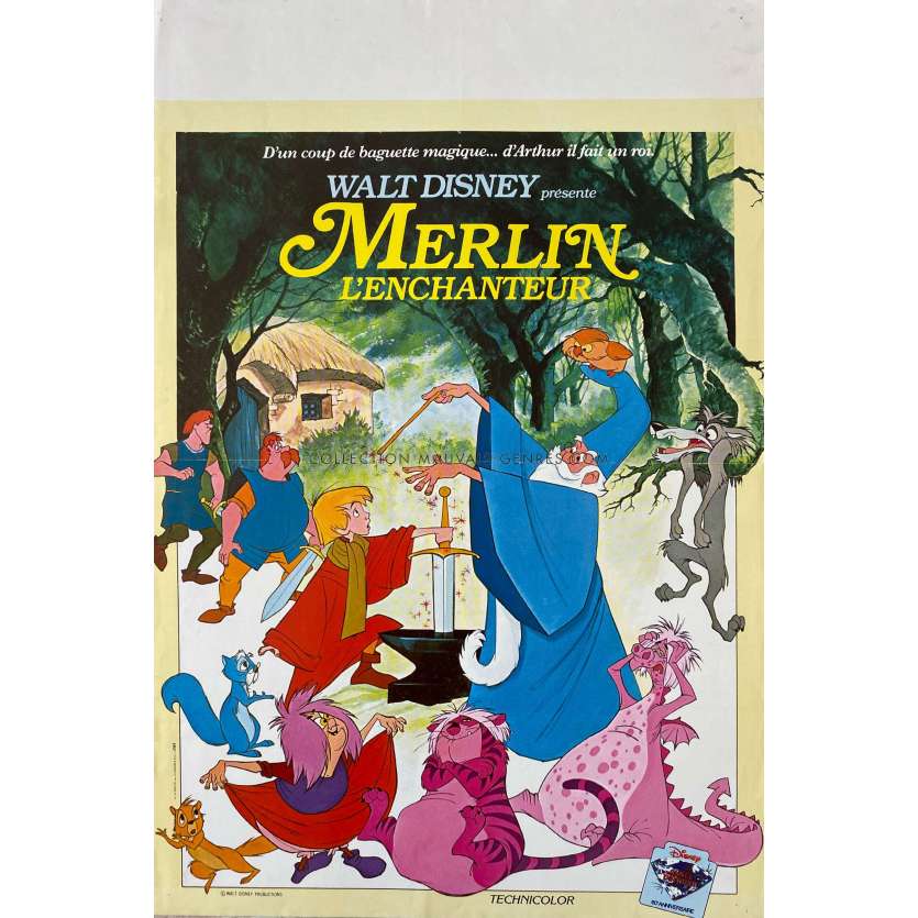MERLIN L'ENCHANTEUR Affiche de film Modele A. - 40x60 cm. - 1963/R1980 - Rickie Sorensen, Walt Disney