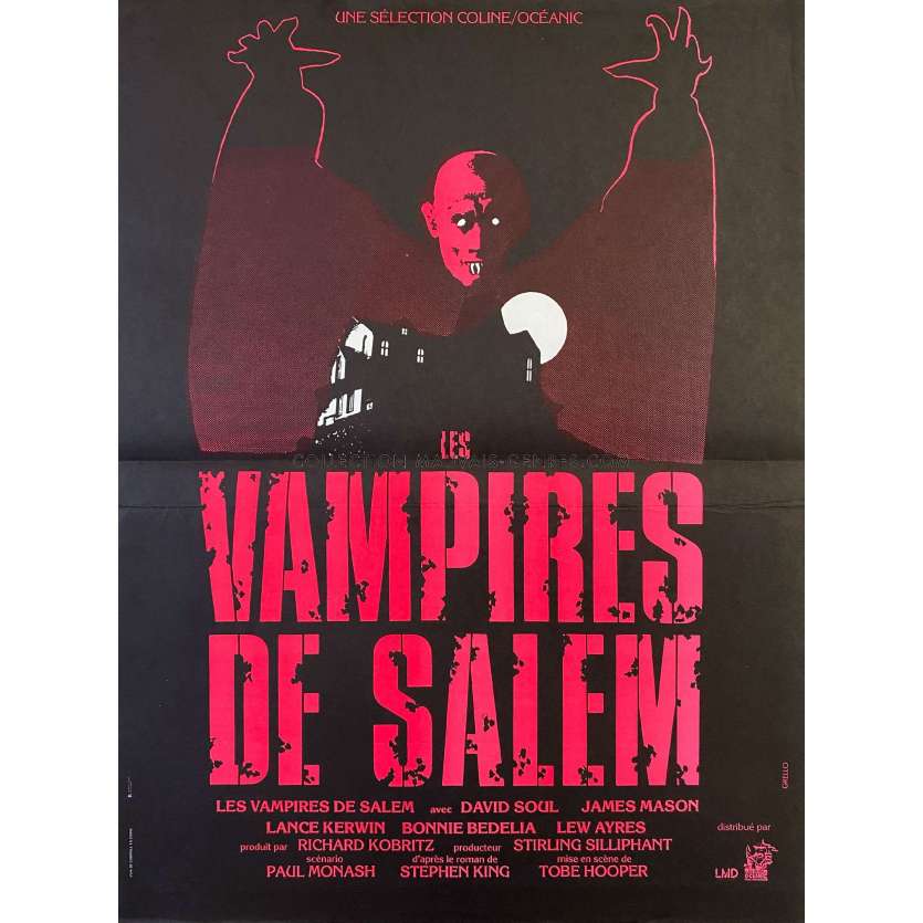 SALEM'S LOT French Movie Poster Red Style - 15x21 in. - 1979 - Tobe Hooper, David Soul