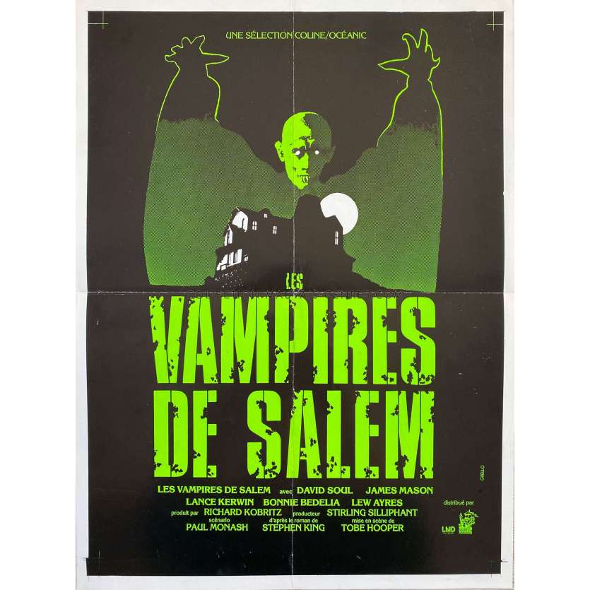 SALEM'S LOT French Movie Poster Green Style - 15x21 in. - 1979 - Tobe Hooper, David Soul