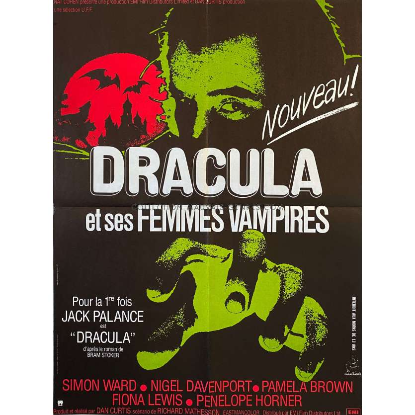 DRACULA French Movie Poster- 23x32 in. - 1974 - Dan Curtis, Jack Palance