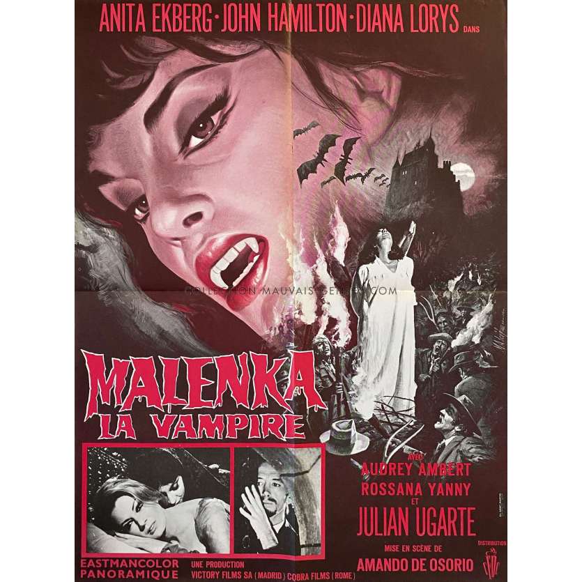 MALENKA LA VAMPIRE Affiche de film- 60x80 cm. - 1969 - Anita Ekberg, Amando de Ossorio