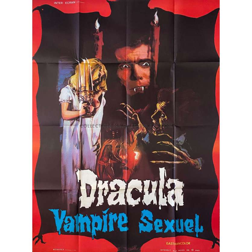 DRACULA VAMPIRE SEXUEL Affiche de film- 120x160 cm. - 1971 - Des Roberts, Laurence Merrick