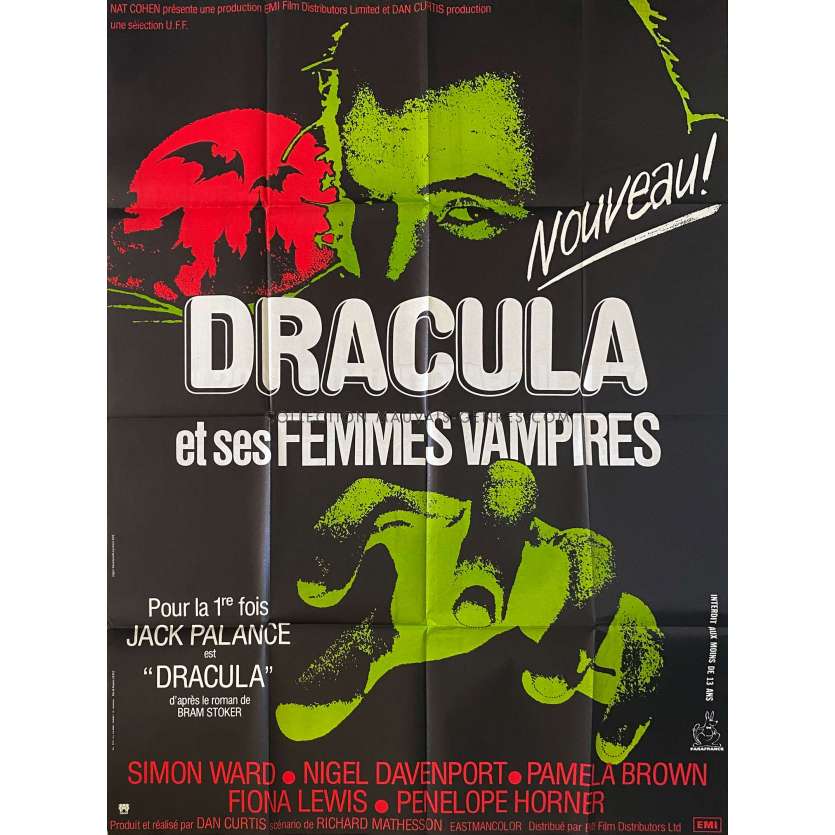 DRACULA ET SES FEMMES VAMPIRES Affiche de film- 120x160 cm. - 1974 - Jack Palance, Dan Curtis