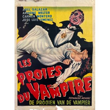 EL VAMPIRO Belgian Movie Poster- 14x21 in. - 1957 - Fernando Méndez, Abel Salazar