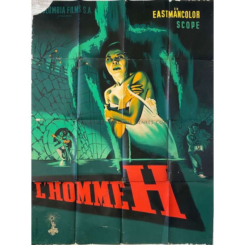 L'HOMME H Affiche de film Litho - 120x160 cm. - 1958 - Yumi Shirakawa, Ishiro Honda