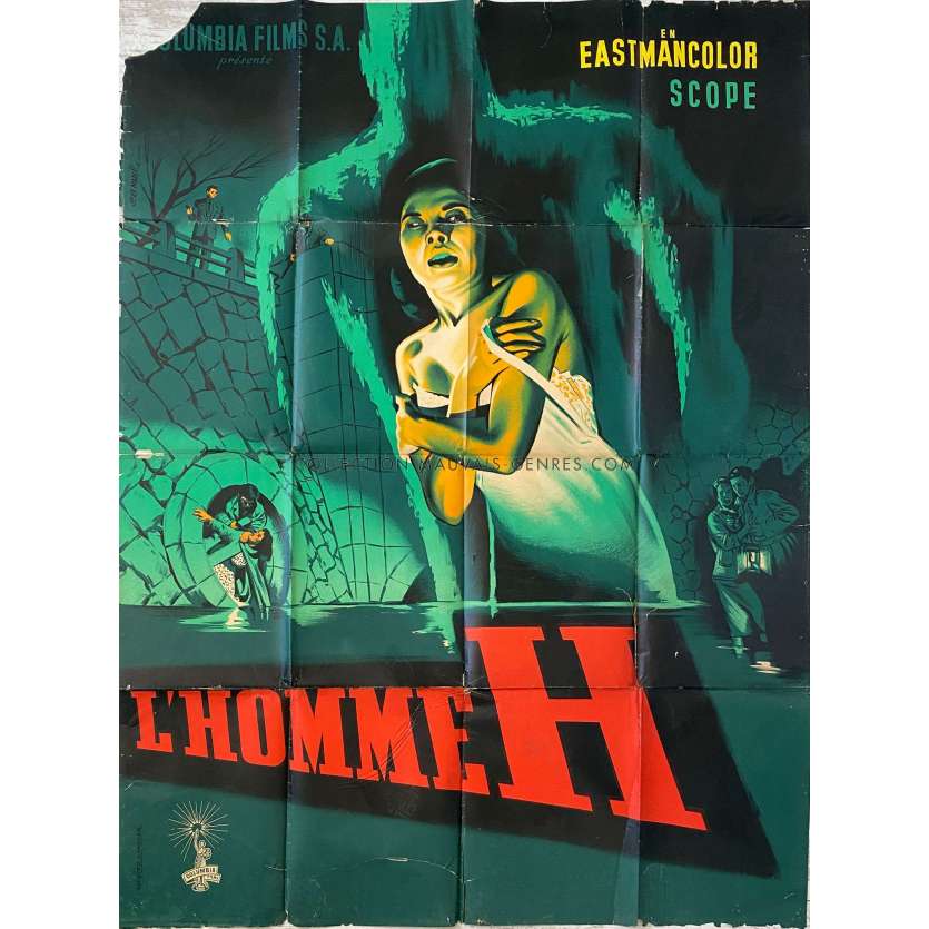 THE H-MAN French Movie Poster Litho - 47x63 in. - 1958 - Ishiro Honda, Yumi Shirakawa