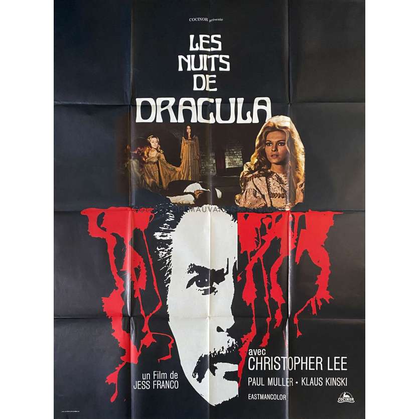 LES NUITS DE DRACULA Affiche de film- 120x160 cm. - 1970 - Christopher Lee, Jess Franco