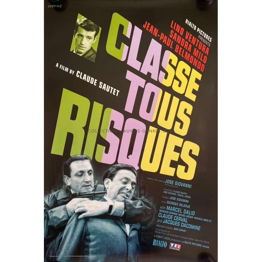 CLASSE TOUS RISQUES Affiche de film- 69x102 cm. - 1960/R2009 - Lino Ventura, Jean-Paul Belmondo, Claude Sautet