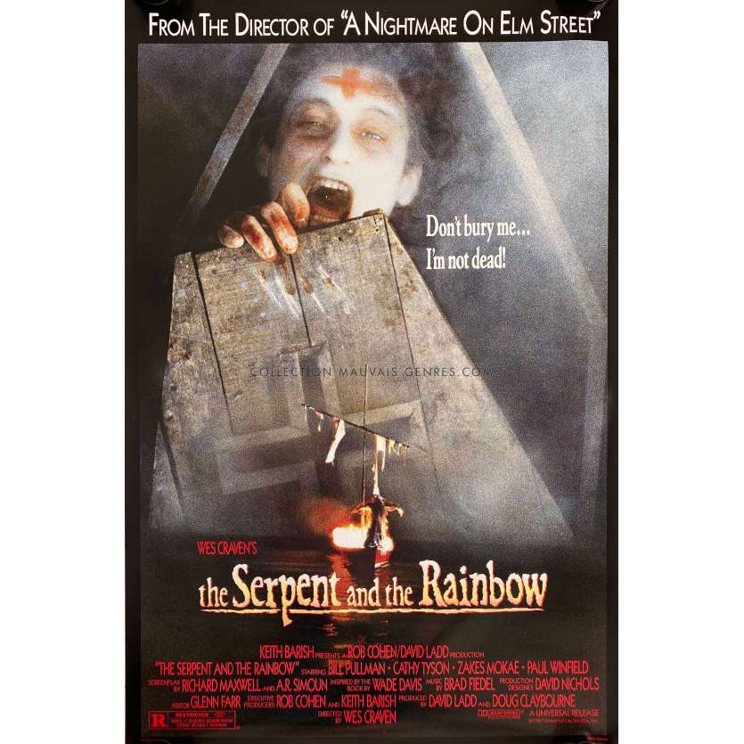 THE SERPENT AND THE RAINBOW US Movie Poster- 27x40 in. - 1988 - Wes Craven, Bill Pullman