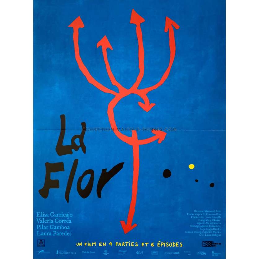 LA FLOR French Movie Poster- 15x21 in. - 2019 - Mariano Llinás, Elisa Carricajo