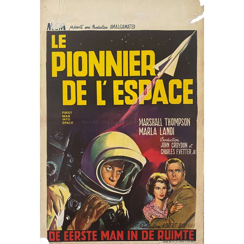 FIRST MAN INTO SPACE Belgian Movie Poster- 14x21 in. - 1959 - Robert Day, Marshall Thompson