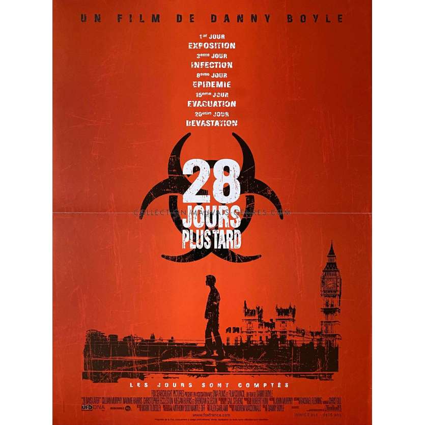 28 DAYS LATER French Movie Poster- 15x21 in. - 2002 - Danny Boyle, Cillian Murphy