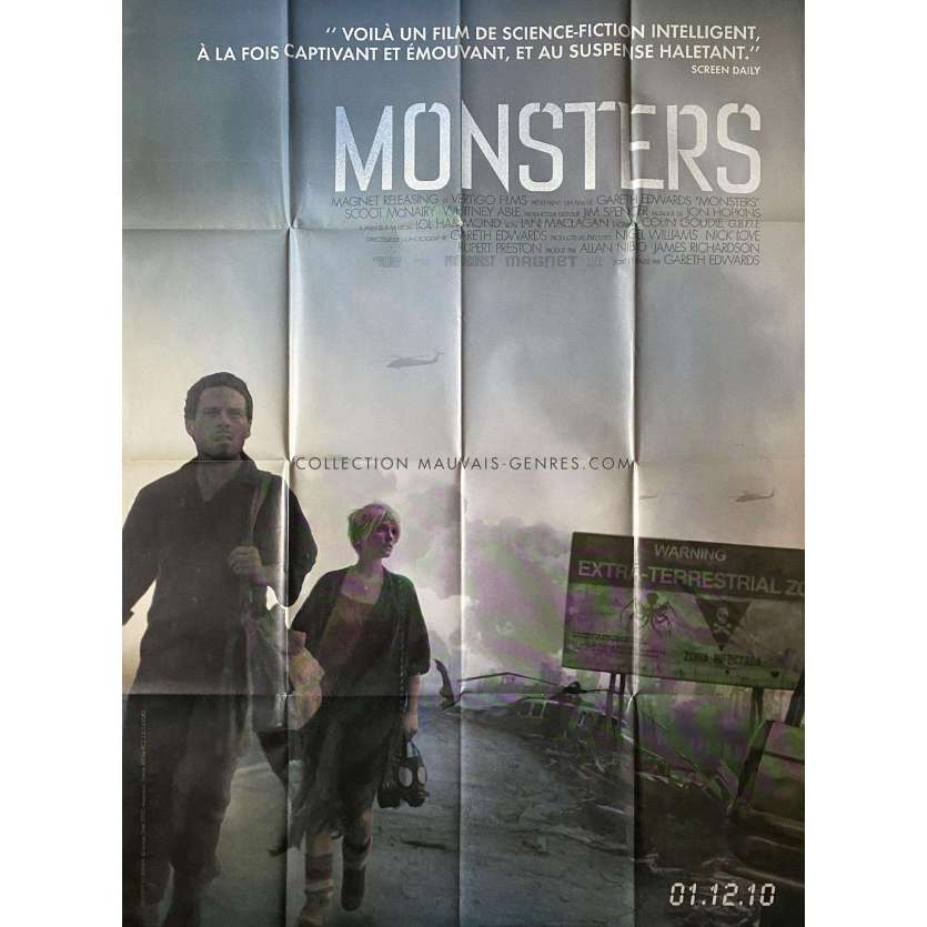 MONSTERS French Movie Poster- 47x63 in. - 2010 - Gareth Edwards, Scoot McNairy