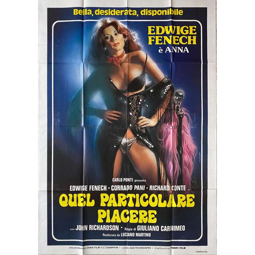 ANNA THE PLEASURE Italian Movie Poster- 39x55 in. - 1973 - Giuliano Carnimeo, Edwige Fenech