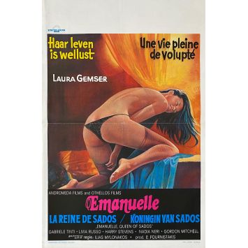 EMANUELE QUEEN OF SADOS Belgian Movie Poster- 14x21 in. - 1980 - Ilias Mylonakos, Laura Gemser