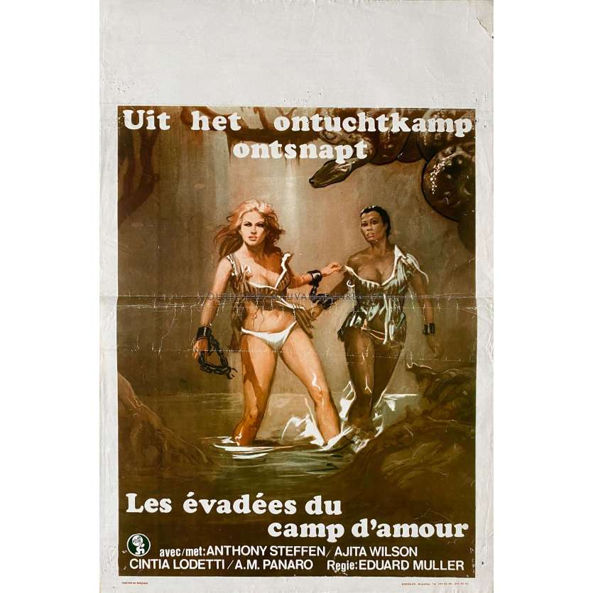 LES EVADEES DU CAMP D'AMOUR Affiche de film- 35x55 cm. - 1980 - Anthony Steffen, Edoardo Mulargia