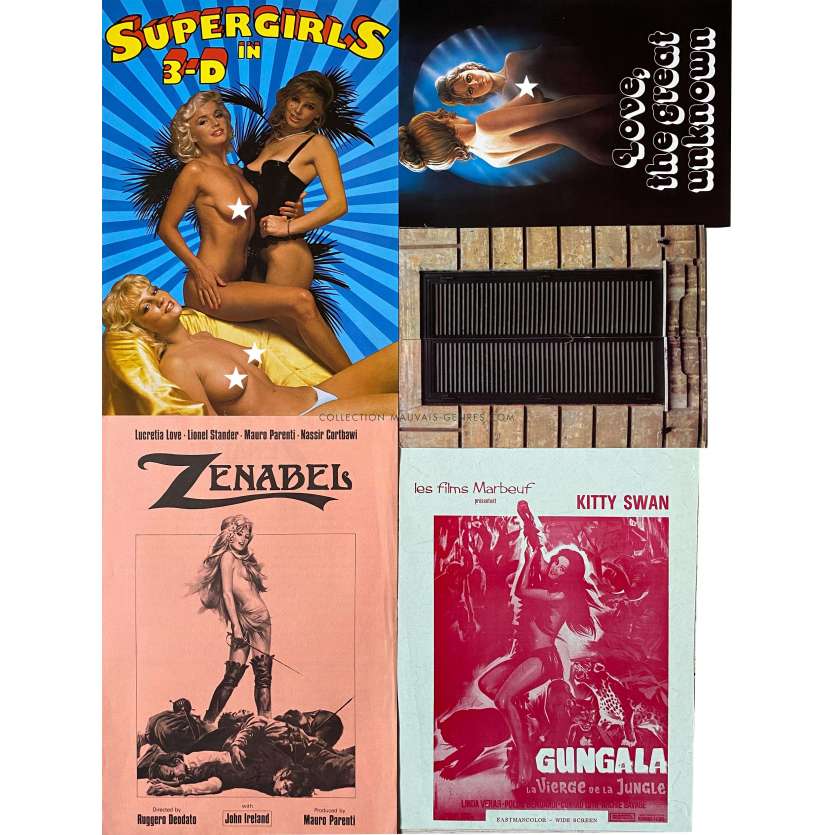 CINEMA EROTIQUE ITALIEN Lot de synopsis N5 - 24x30 cm. - 1980 - Aldo Grimaldi, Tinto Brass