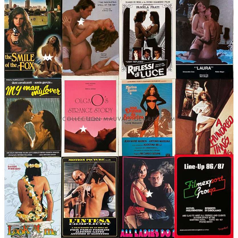 ITALIAN EROTIC CINEMA Italian Herald Lot N6 - 10x12 in. - 1980 - Tinto Brass, Aldo Grimaldi