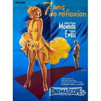 7 ANS DE REFLEXION Affiche de film- 60x80 cm. - 1955/R1970 - Marilyn Monroe, Billy Wilder