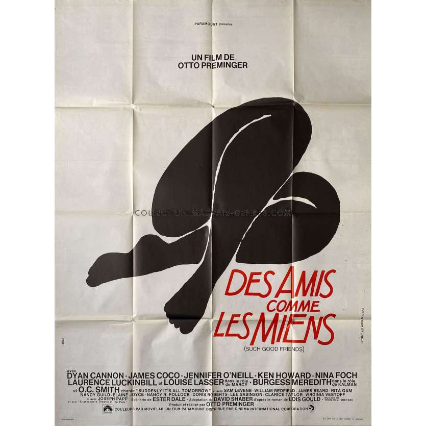 SUCH GOOD FRIENDS French Movie Poster- 47x63 in. - 1971 - Otto Preminger, Dyan Cannon