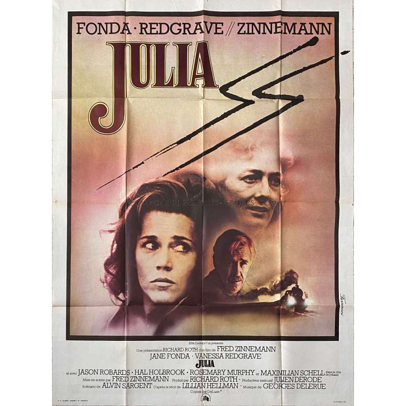 JULIA Affiche de film- 120x160 cm. - 1977 - Jane Fonda, Fred Zinnemann