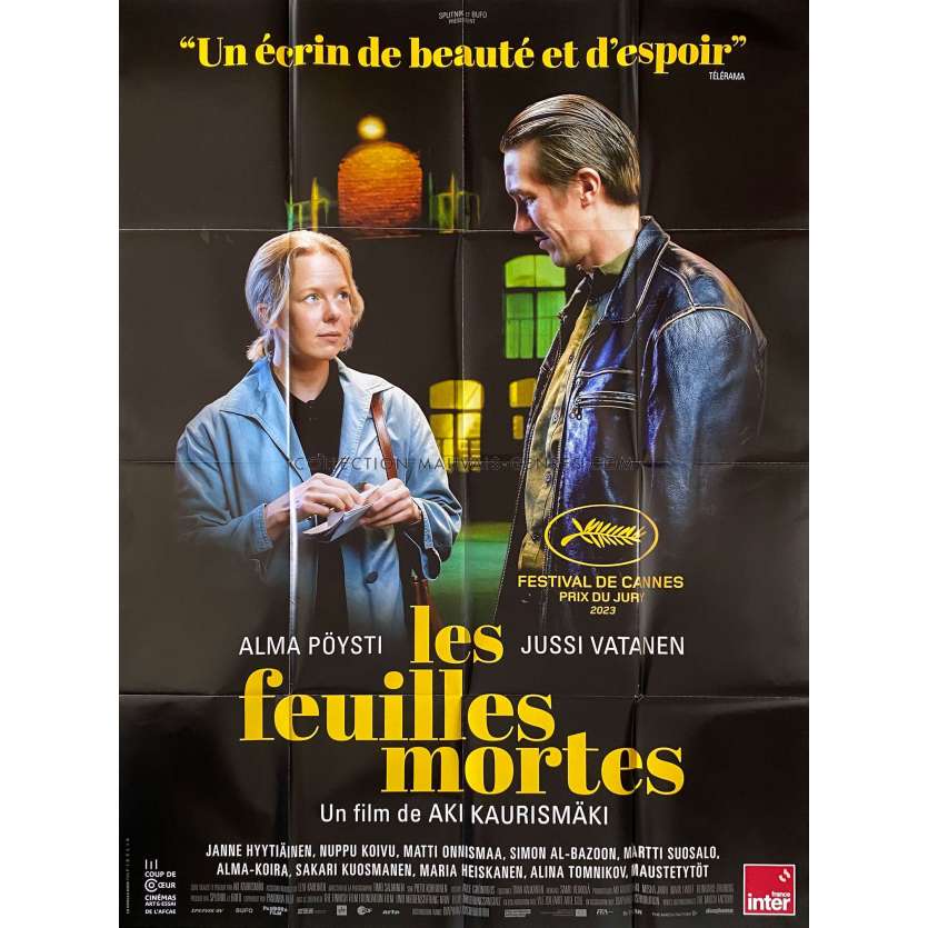 FALLEN LEAVES French Movie Poster- 47x63 in. - 2023 - Aki Kaurismäki, Alma Pöysti