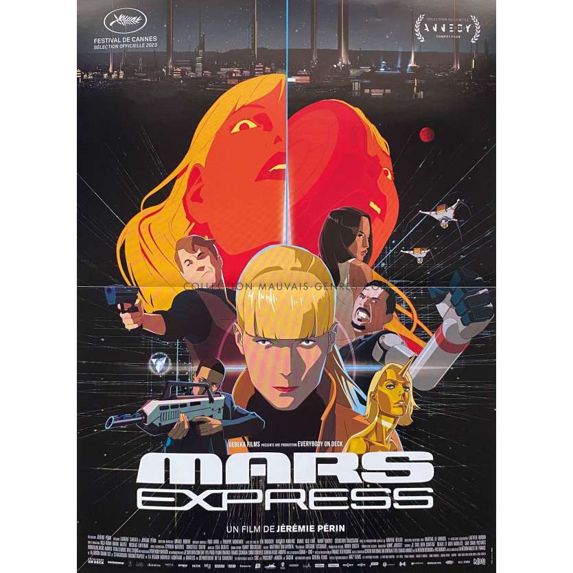 MARS EXPRESS French Movie Poster- 15x21 in. - 2023 - Jérémie Périn, Léa Drucker