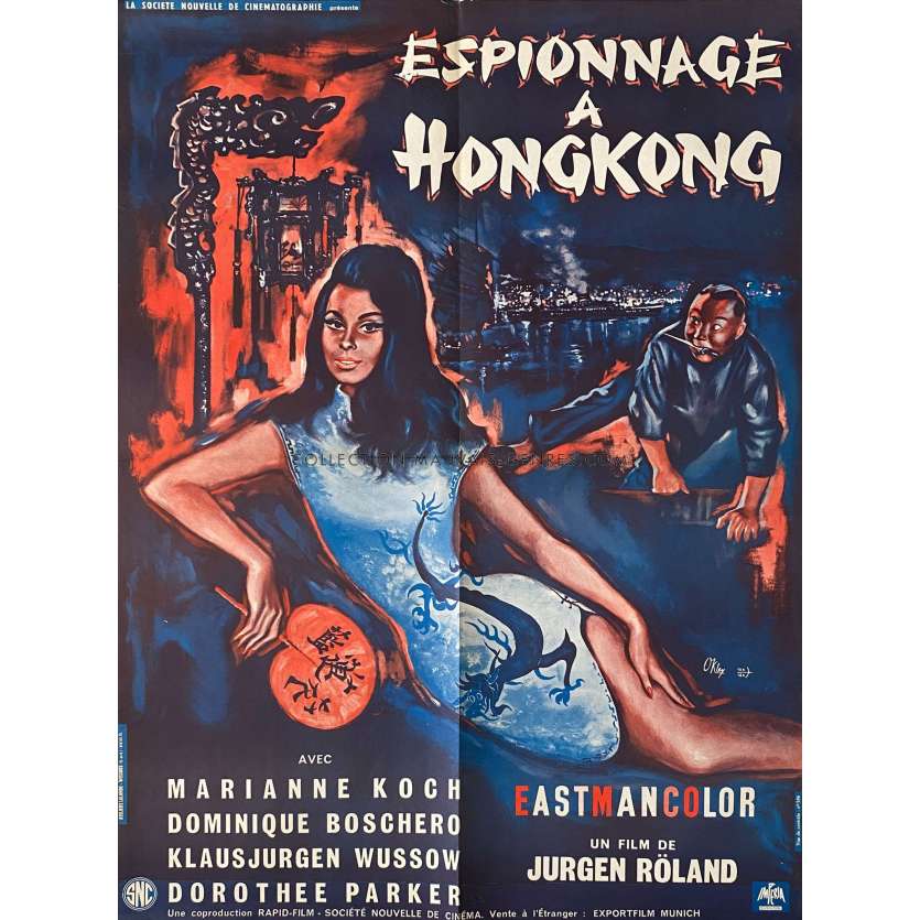 ESPIONNAGE A HONG KONG Affiche de cinéma- 60x80 cm. - 1962 - Marianne Koch, Jürgen Roland