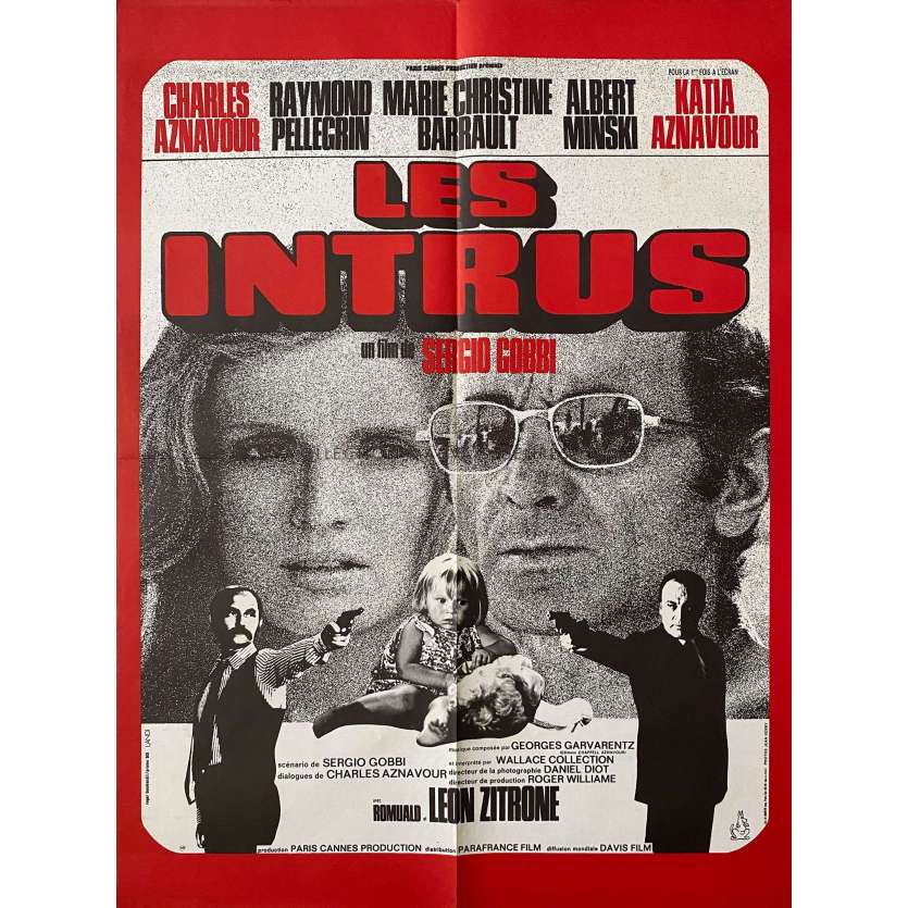 LES INTRUS French Movie Poster- 23x32 in. - 1972 - Sergio Gobbi, Charles Aznavour
