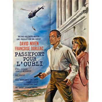 PASSEPORT POUR L'OUBLI Affiche de cinéma- 60x80 cm. - 1966 - David Niven, Françoise Dorléac, Val Guest