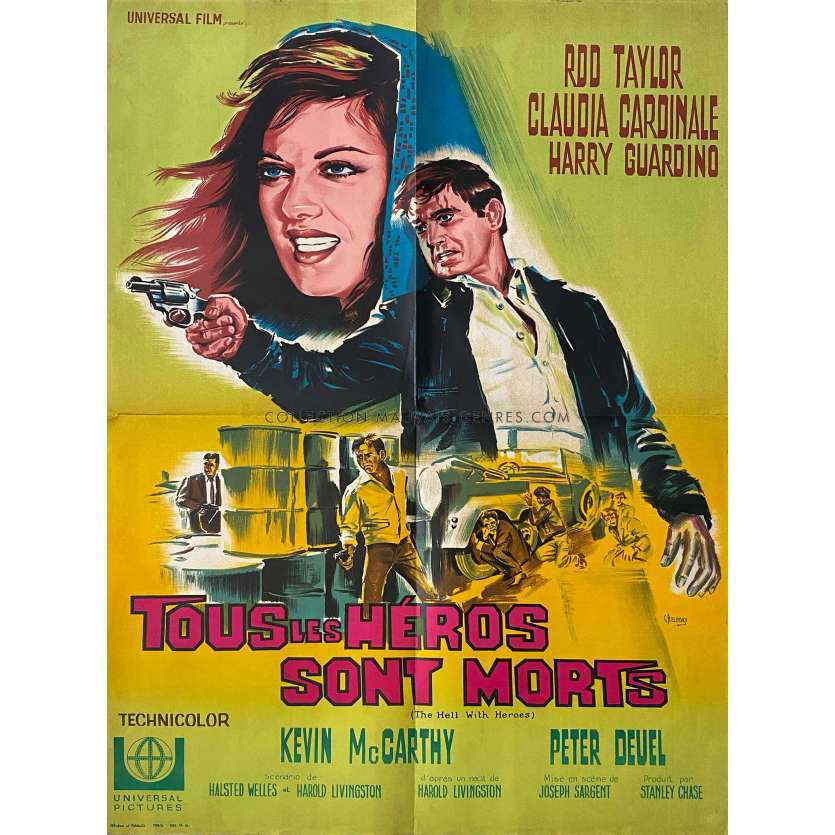 TOUS LES HEROS SONT MORTS Affiche de cinéma- 60x80 cm. - 1968 - Rod Taylor, Joseph Sargent
