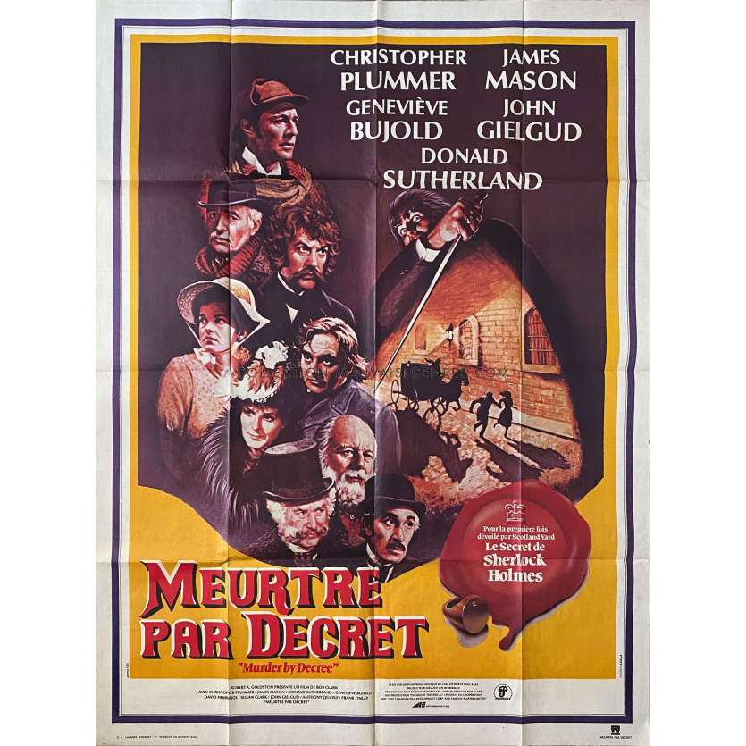 MURDER BY DECREE French Movie Poster- 47x63 in. - 1979 - Bob Clark, Christopher Plummer