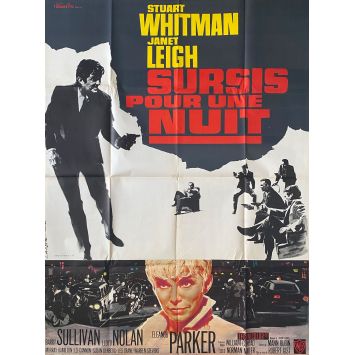 SURSIS POUR UNE NUIT Affiche de cinéma- 120x160 cm. - 1966 - Stuart Whitman, Janet Leigh, Robert Gist