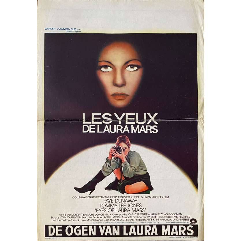 THE EYES OF LAURA MARS Belgian Movie Poster- 14x21 in. - 1978 - Irvin Keshner, Faye Dunaway