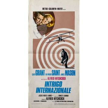 LA MORT AUX TROUSSES Affiche de cinéma- 33x71 cm. - 1959/R1976 - Cary Grant, Alfred Hitchcock