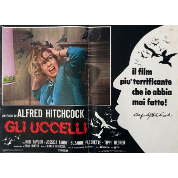 THE BIRDS Italian Movie Poster N01 - 18x26 in. - 1963/R1970 - Alfred Hitchcock, Tippi Hedren