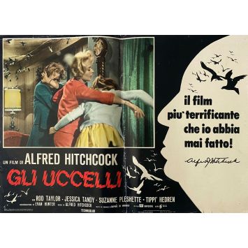 THE BIRDS Italian Movie Poster N03 - 18x26 in. - 1963/R1970 - Alfred Hitchcock, Tippi Hedren