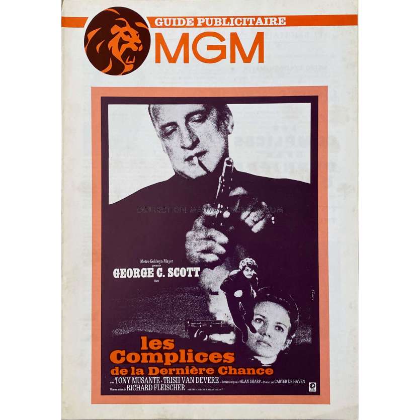 LES COMPLICES DE LA DERNIERE CHANCE Synopsis 6 pages. - 21x30 cm. - 1971 - George C. Scott, Richard Fleischer