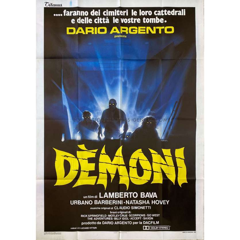 DEMONS Affiche de cinéma- 100x140 cm. - 1988 - Michele Soavi, Lamberto Bava