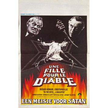 UNE FILLE POUR LE DIABLE Affiche de cinéma- 35x55 cm. - 1976 - Christopher Lee, Peter Sykes