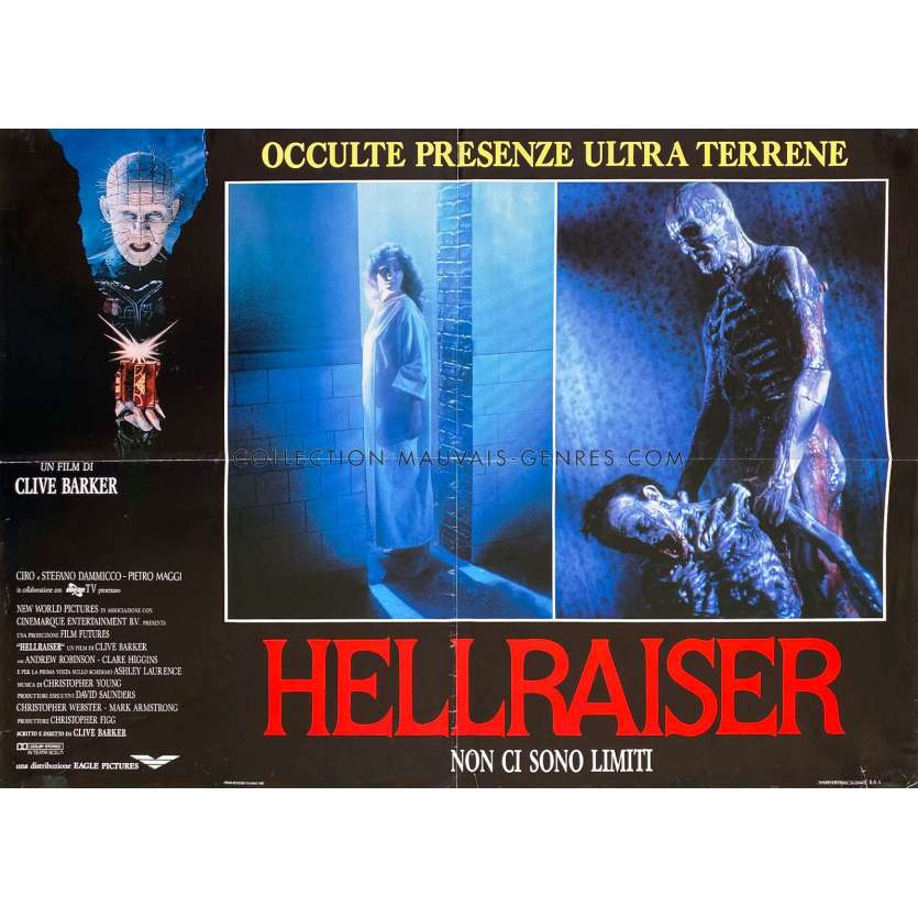 HELLRAISER Italian Movie Poster- 18x26 in. - 1992 - Clive Barker, Doug Bradley