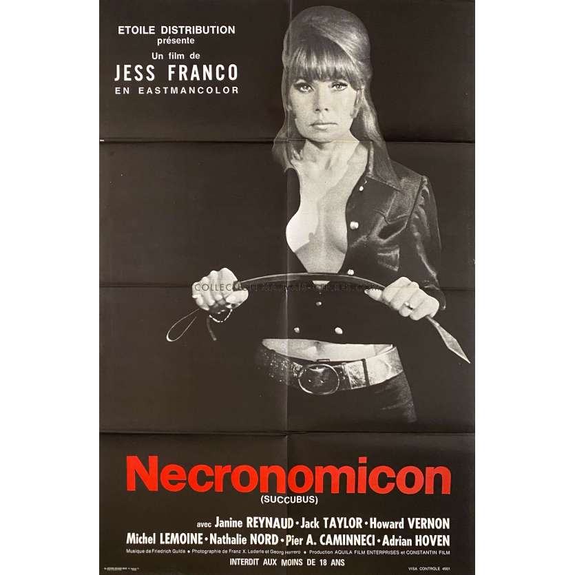 LES YEUX VERTS DU DIABLE / NECRONOMICON Affiche de cinéma- 80x120 cm. - 1968 - Janine Reynaud, Jesús Franco