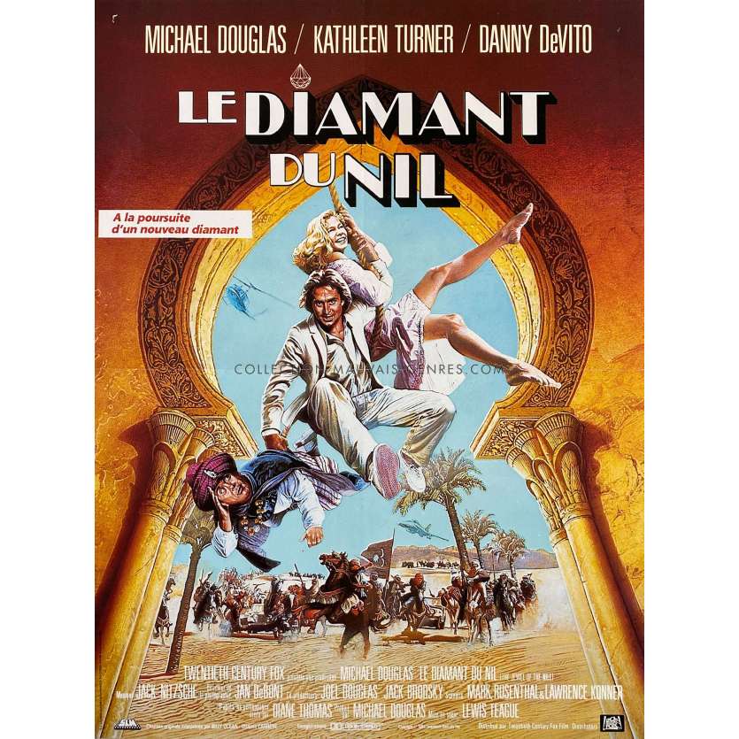 LE DIAMANT DU NIL Affiche de cinéma- 40x54 cm. - 1985 - Michael Douglas, Lewis Teague